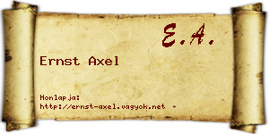 Ernst Axel névjegykártya